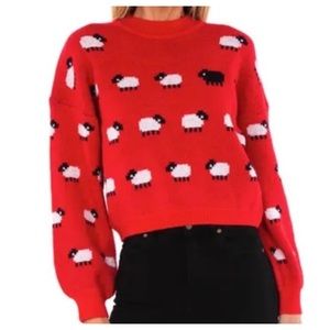 BB Dakota x Steve Madden Red Shy Di Sheep Sweater